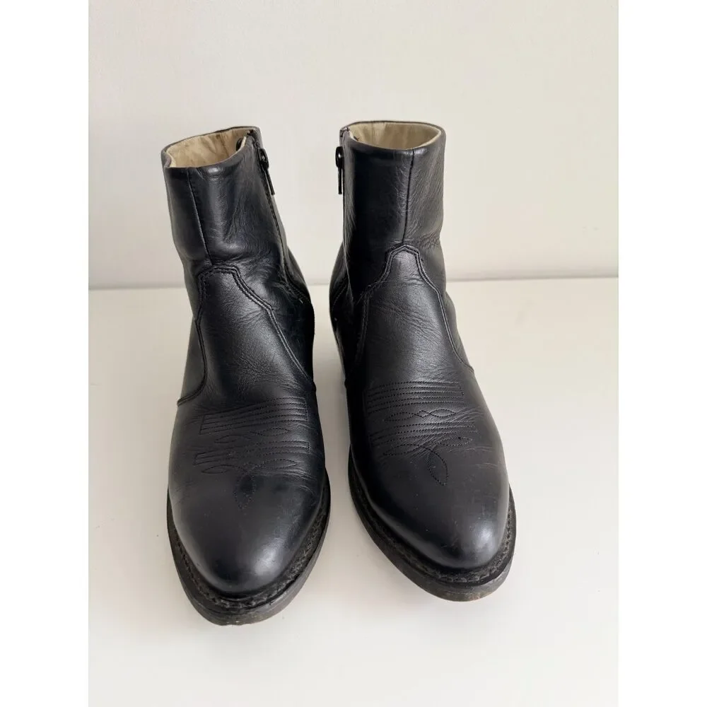 Durango DB950 Men's 7.5EE Black Leather Side Zip Western Ankle Cowboy Boots USA